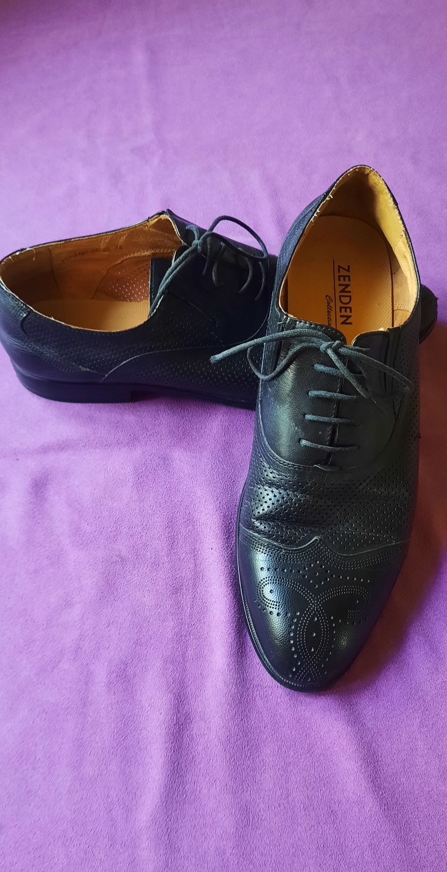 Туфли кожаные черные Zenden, размер 44
