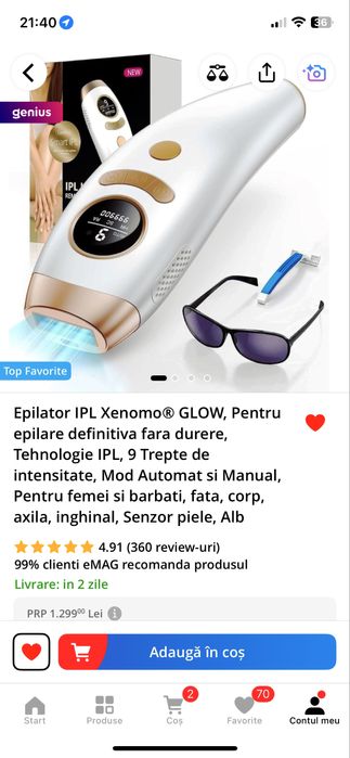 Epilator IPL - Xenomo