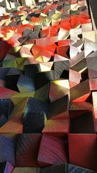 Tablou 3D din lemn masiv "Confetti" | 57x57cm