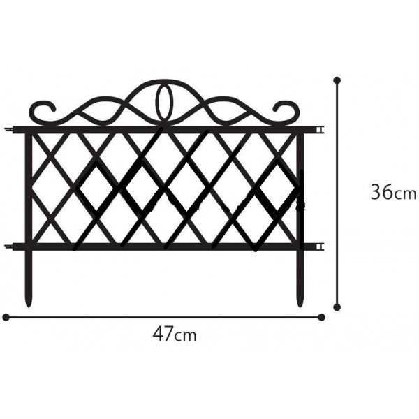 Декоративна градинска пластмасова ограда PVC сгъваема зелена черна