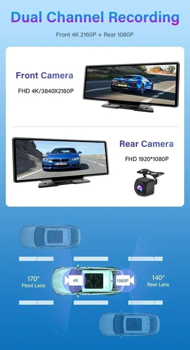 Sistem Multimedia Carplay Android Auto NAVI 10 inch camera fata spate