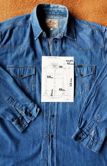 Wrangler camasa cu masurile in poza