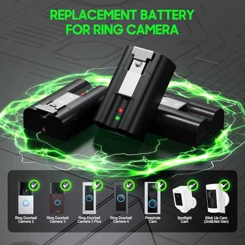 Нови 3 батерии и цифрово зарядно за Ring Doorbell 2/3/4 Spotlight Cam