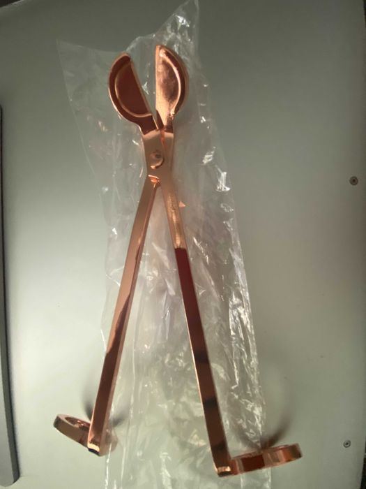 Set pentru lumânări/foarfeca,mucarnita,dipper,tava, inox rosegold,nou