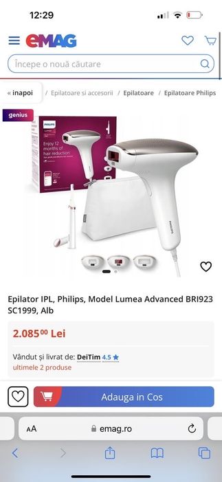 Epilator philips lumea bri 923 Nou