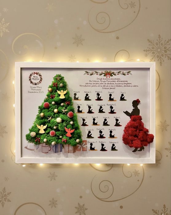 Tablou licheni craciun Educatoare/Invatatoare cadou