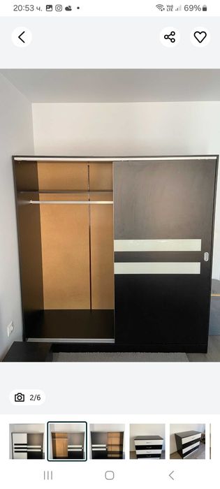 Двукрилен гардероб и скрин