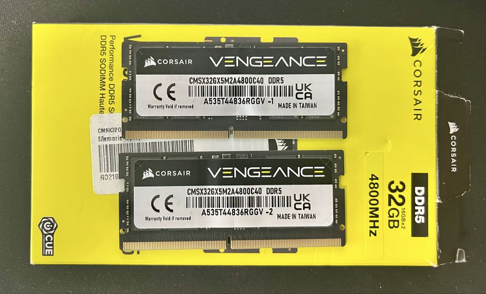 Kit RAM Corsair Vengeance 32GB (2x16GB) DDR5 4800TM/s SODIMM