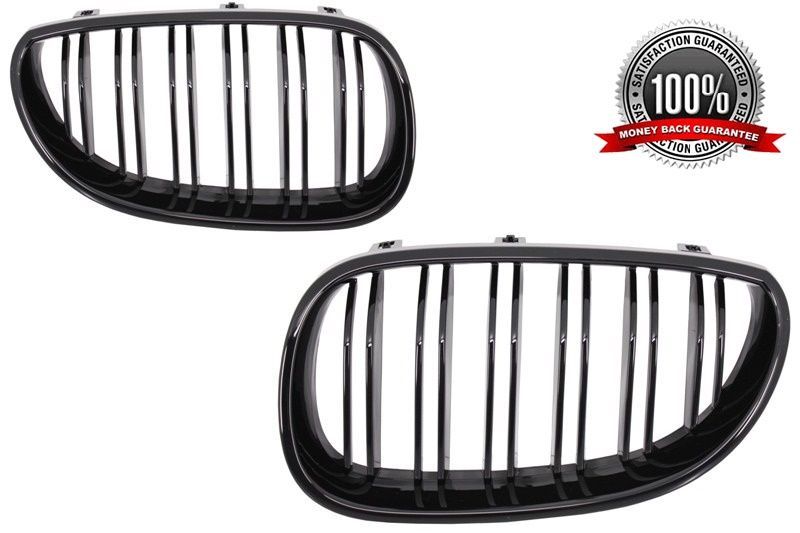 Grile duble BMW seria 5 E60 E61 M5 look - negru LUCIOS