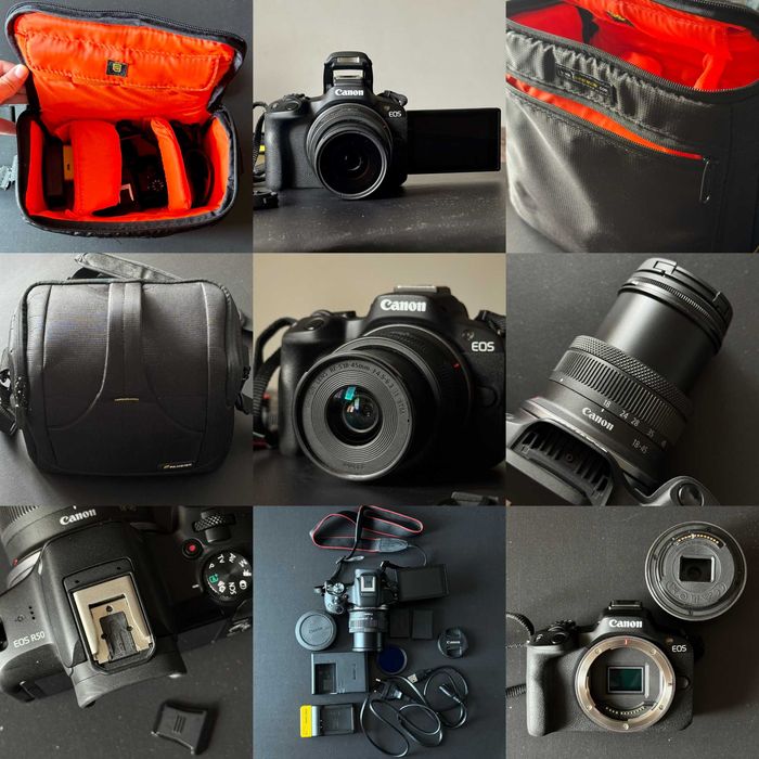 Canon EOS R50 Mirrorless + Obiectiv RF-S 18–45mm + Accesorii – Ca Nou