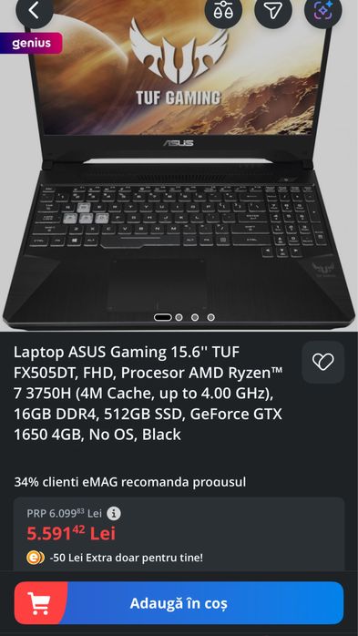 Laptop Gaming Fx505DT
