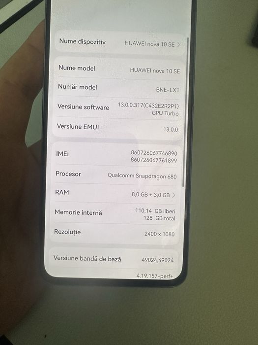 Huawei Nova 10 SE impecabil, 12GB RAM, fără defecte