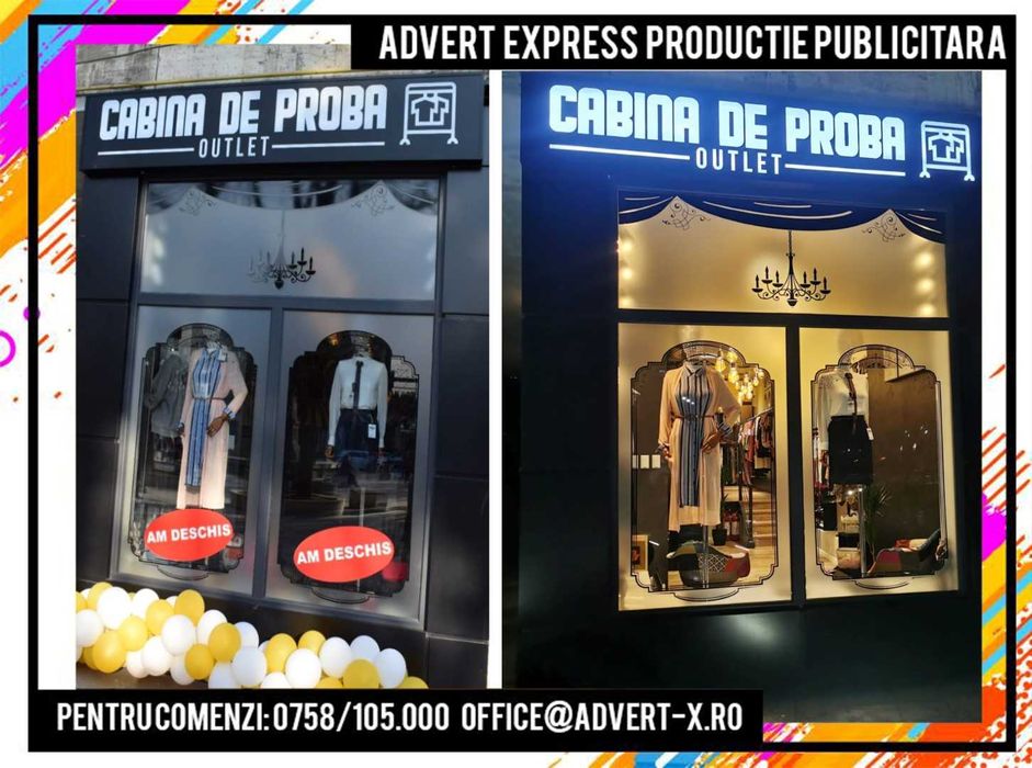 Reclame luminoase led, montaj, litere volumetrice, autocolant, pliante