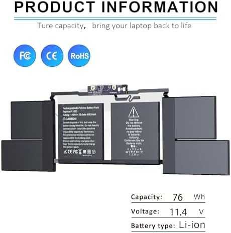 Нова лаптоп MacBook Pro 15” A1707 A1820 Батерия 2016 2017 – 76Wh 11.4V