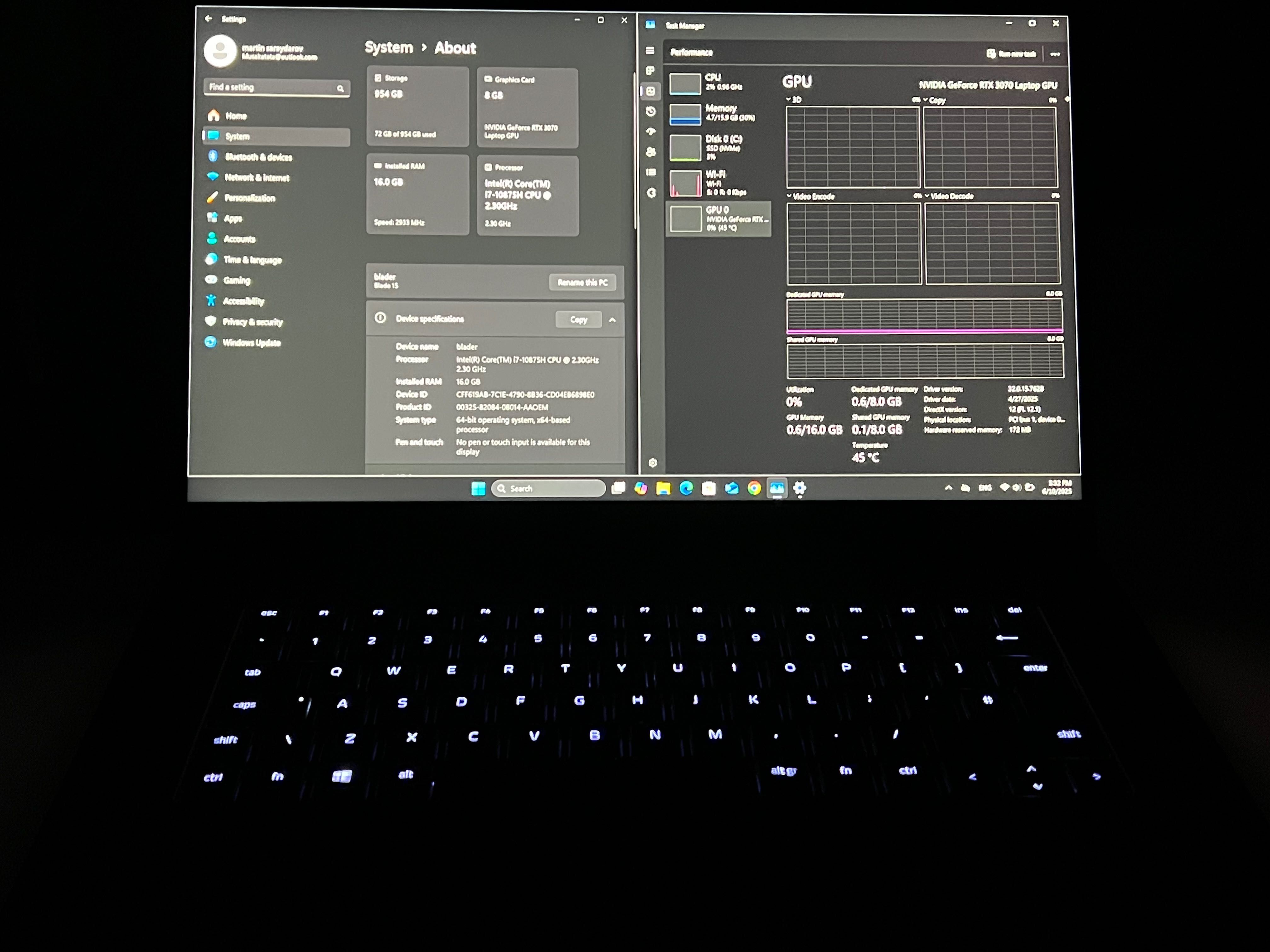 RAZER BLADE 15 240Hz/ RTX 3070 / 1TB SSD /16GB RAM
