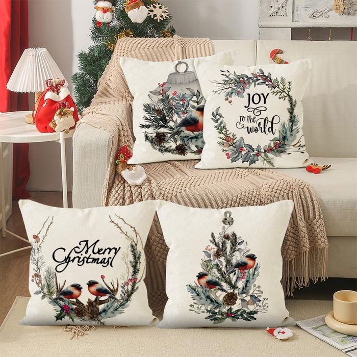 Клмплект Декоративные новогодние наволочки  6тыс за 4шт