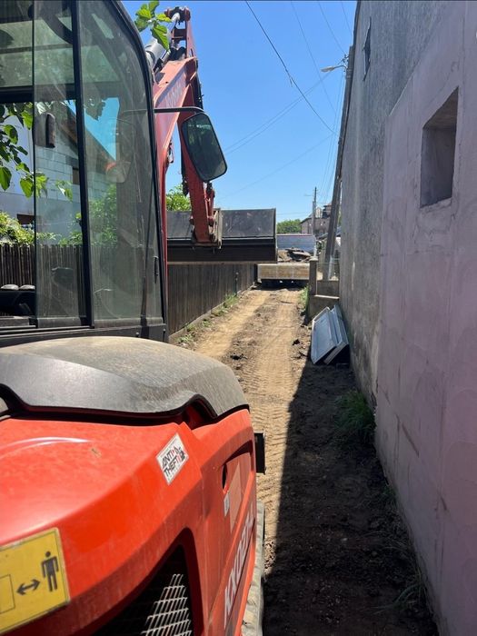 Miniexcavator și basculata - fundații, săpături, fose, branșamente