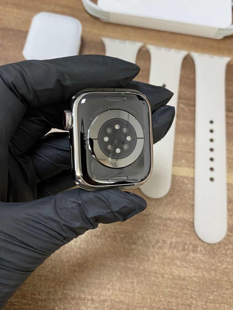 Apple Watch Seria 7 / Stainless Steel / GPS + Cellular / 41 mm / Nou |