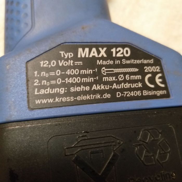 Шуруповерта KRESS 12 v. Швейцария (Оригинал)