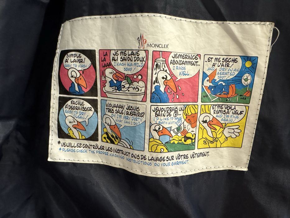 Geacă Moncler originală, puf natural, albastru marin, unisex