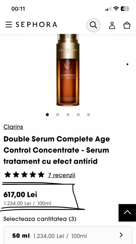 Double Serum Clarins antirid original (ser de fata)