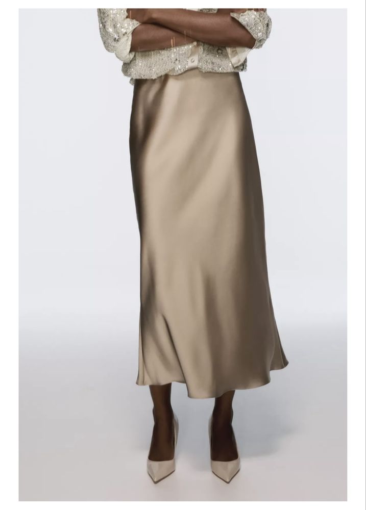 Нова сатенена пола Zara / Зара