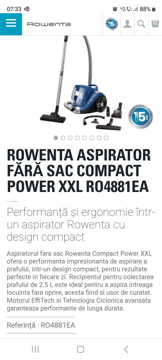NOU sigilat Aspirator fara sac ROWENTA Compact Power XXL