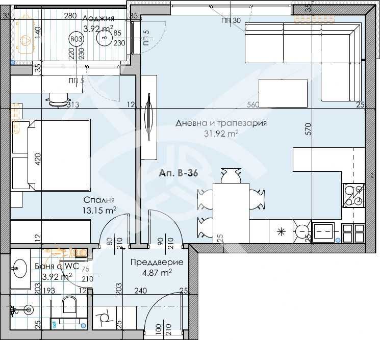 Двустаен апартамент в Кършияка 441 - 15664
