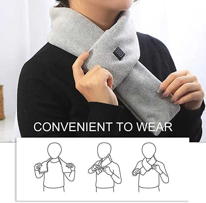 Затоплящ шал - нагревател за врата,  електрически, USB нагреваем шал