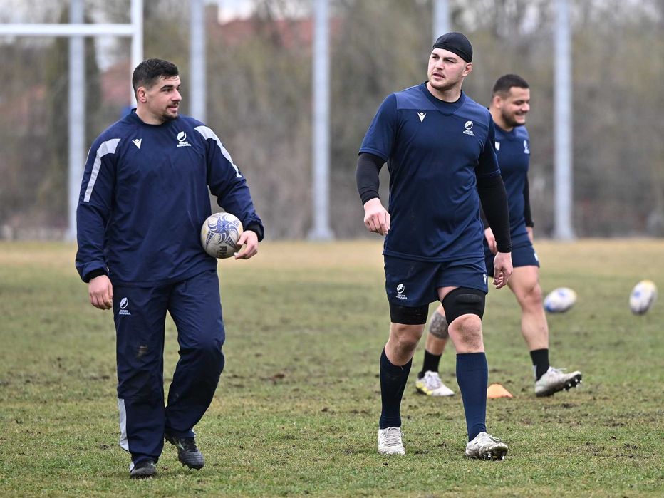 Pantaloni de incalzire MACRON Rugby Romania *NOU