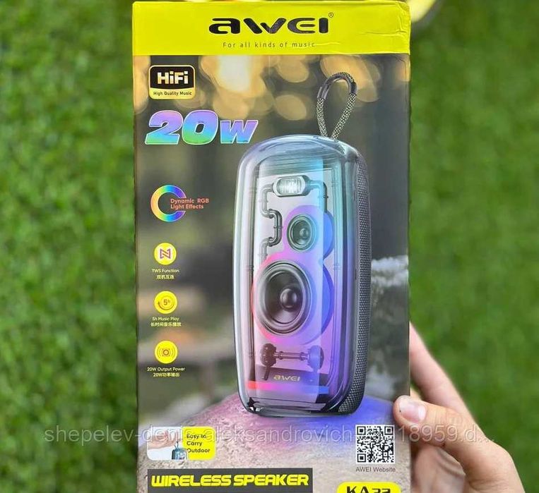 Awei KA32 20W — Портативная колонка с подсветкой 20W. Есть доставка