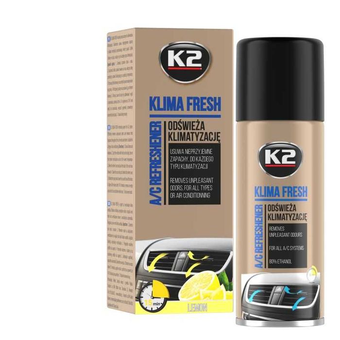 Спрей освежител за климатик К2 150ml - 5 аромата