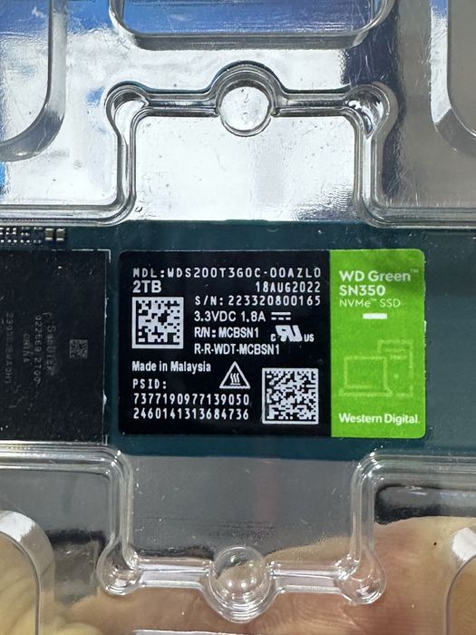 твердотельный накопитель WD Green SN350 2TB NVMe M.2 2280