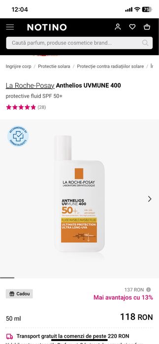 Creme cu protectie solara La Roche-Posay, SPF 50+ SPF 30