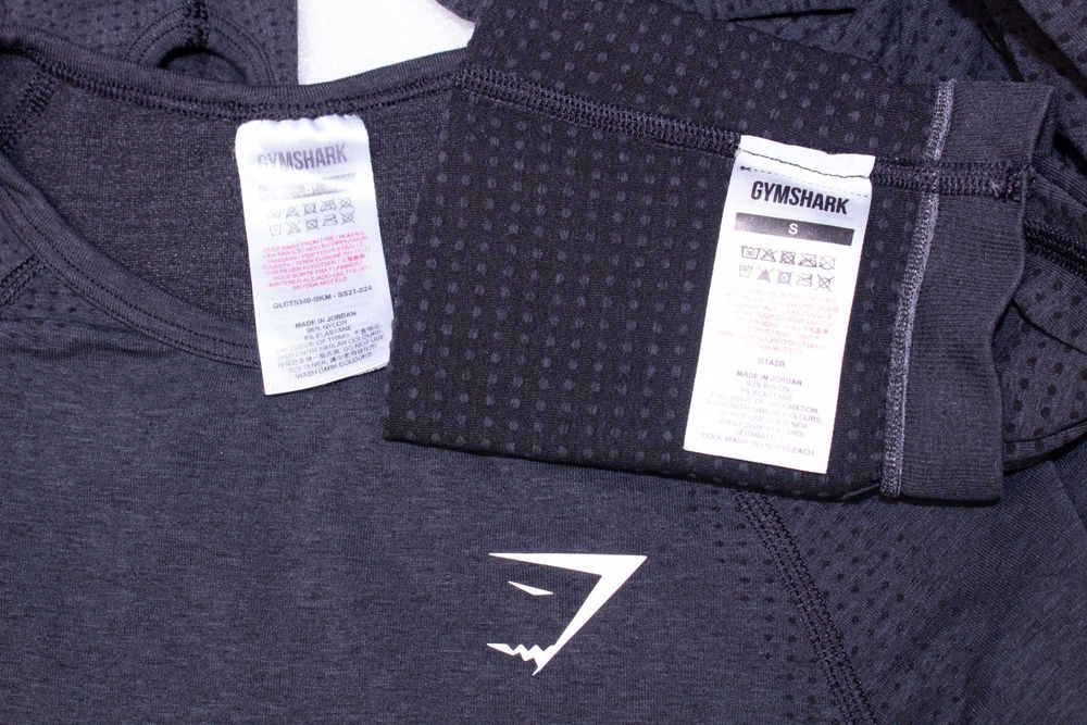 Gymshark оригинален комплект топ и клин тъмно сив висока талия S
