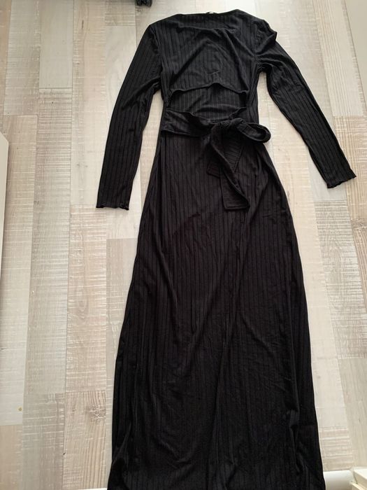 Rochie tricot cu slit fata si spatele gol, Stradivarius, marime M