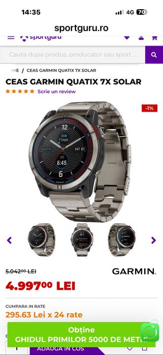 Garmin Quatix 7 X Solar Titan