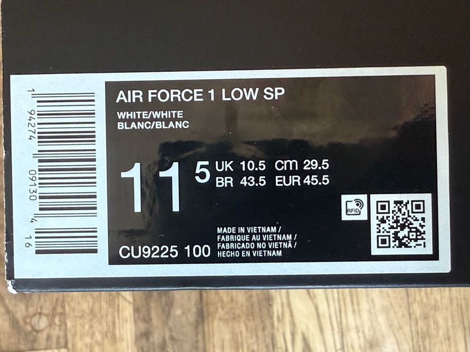 Nike Air Force 1 Low SP Supreme White – нови, лимитирана серия  №45.5