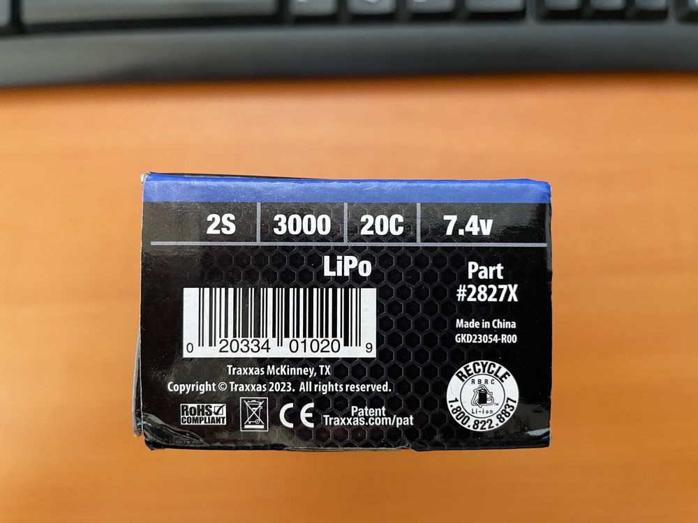 Acumulator LiPo Traxxas ID 2S 7.4V 3000mAh 20C 2827X
