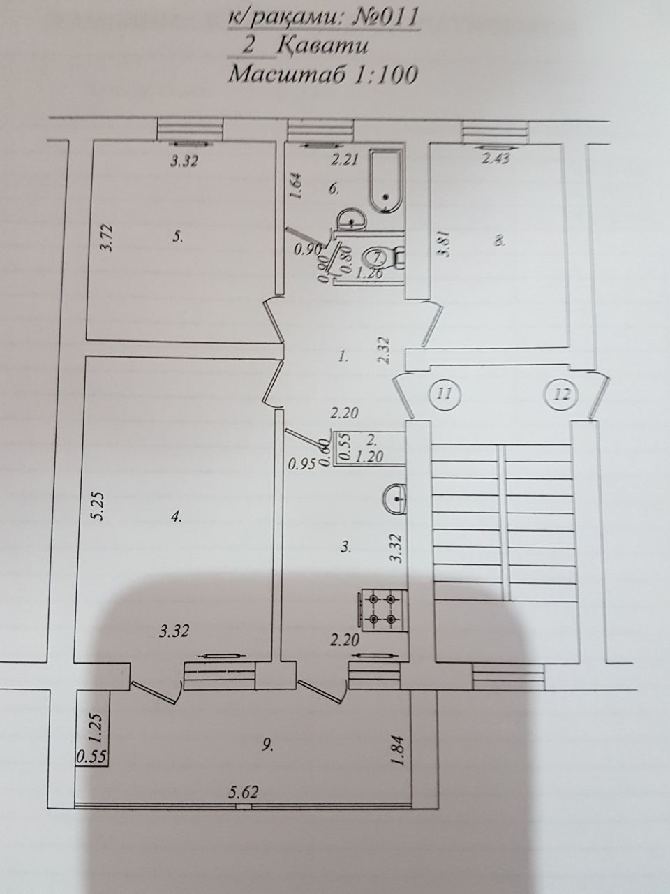 Kvartira 3/2/4 g'ishtli uy 77 seriya