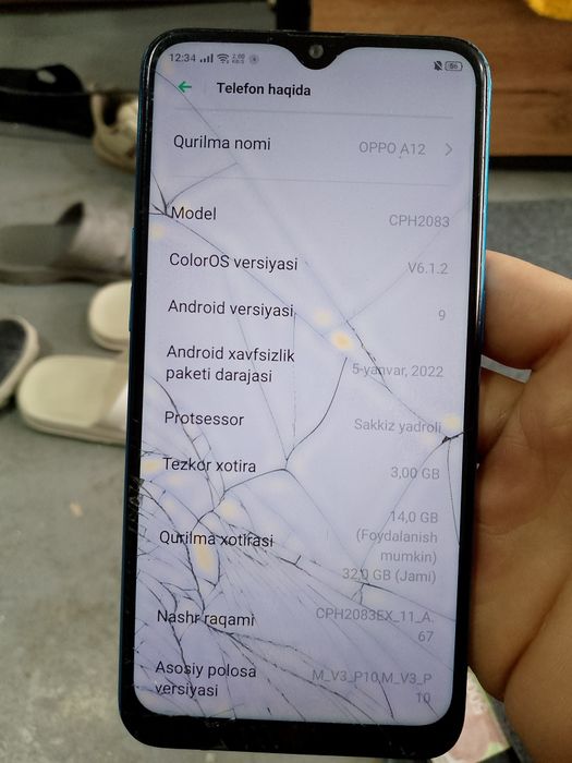 Oppo a12 ( 250 ming kami yoʻq)