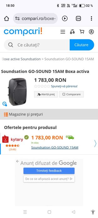 Boxa activa cu bluetoooth 880w Soundsation GO-SOUND 15AM