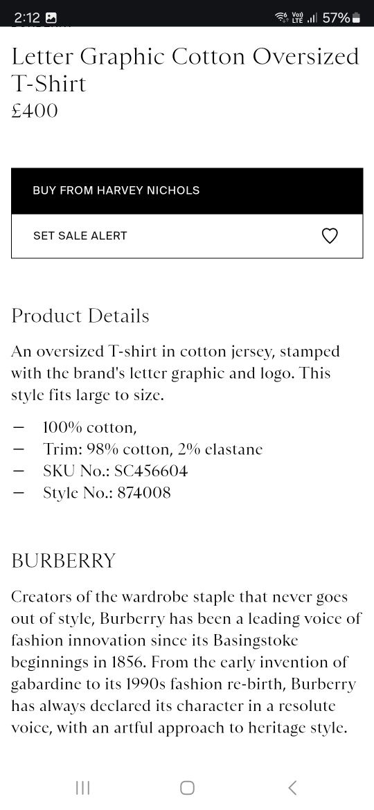 Тениска Burberry XXL