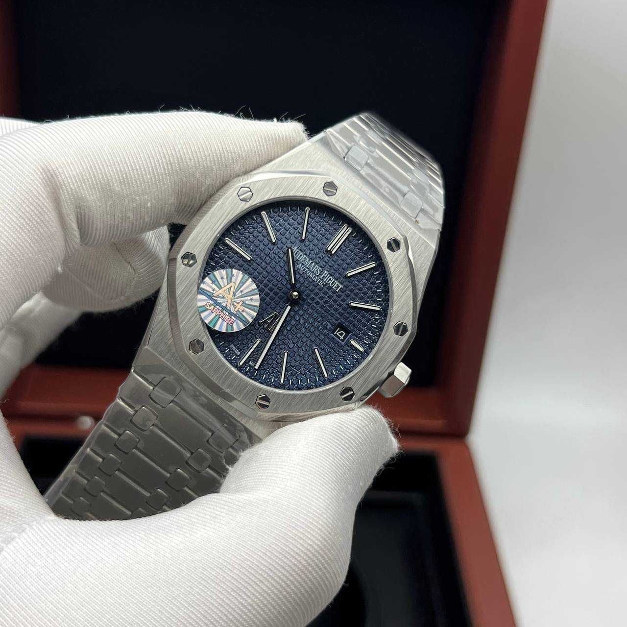 audemars piguet royal oak extra-thin blue silver