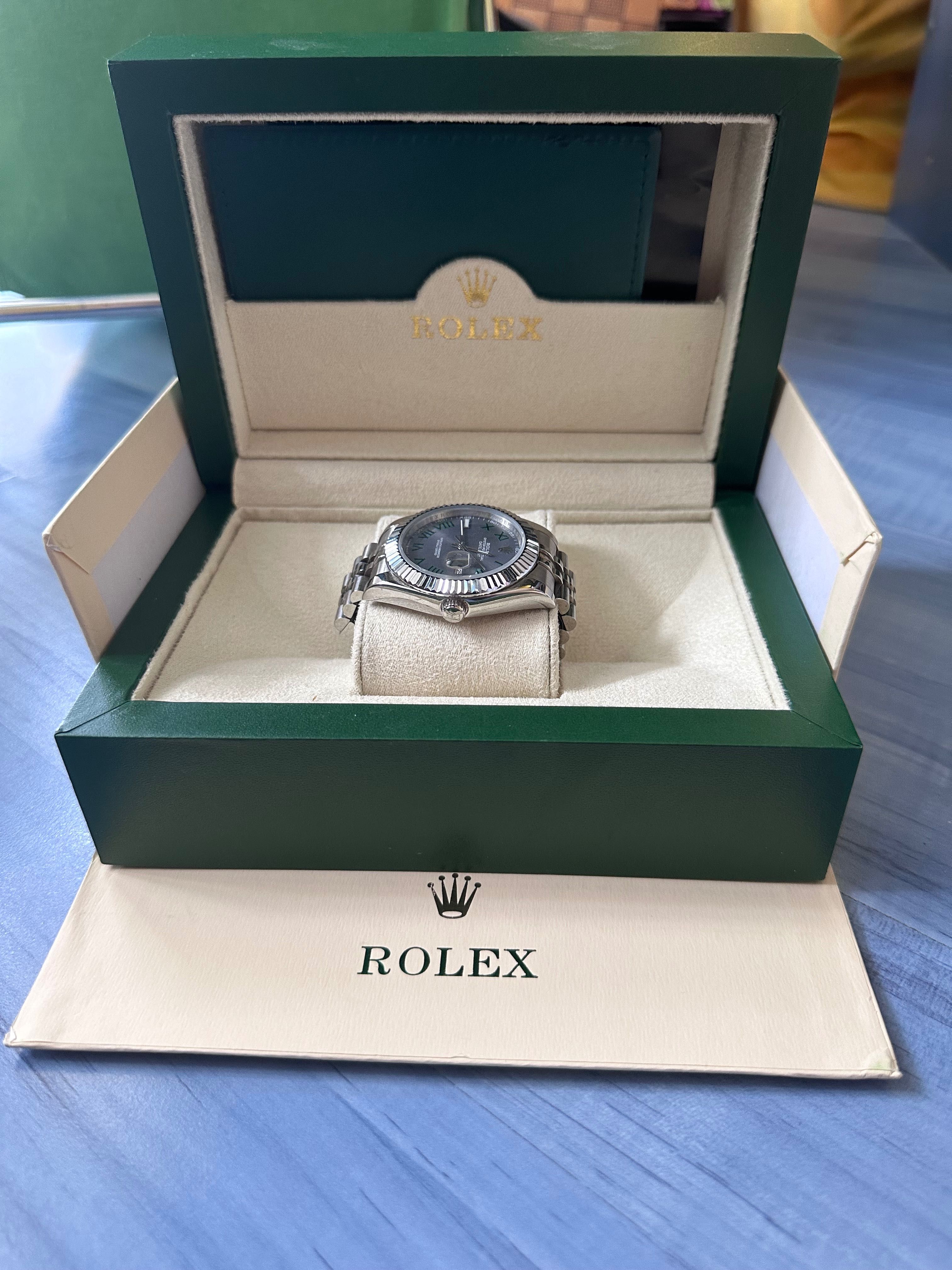 Rolex Datejust 41 Steel Slate Grey and Green Roman