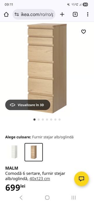 Comoda Ikea malm 6 sertare 3 bucati