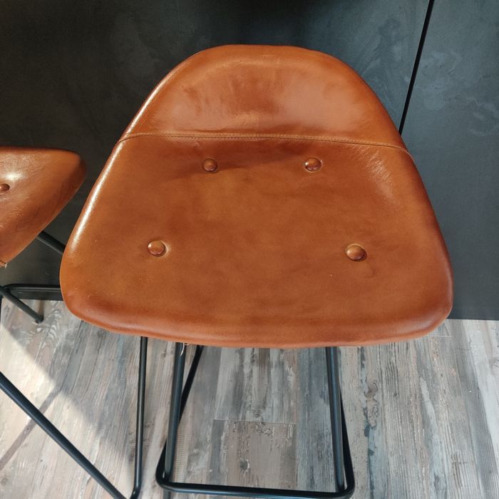 Set 2 scaune bar din piele naturala