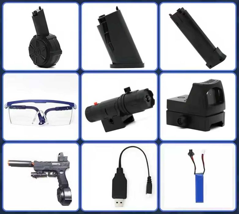 Пистолет, електрическо бластерно оръжие, играчка за стрелба