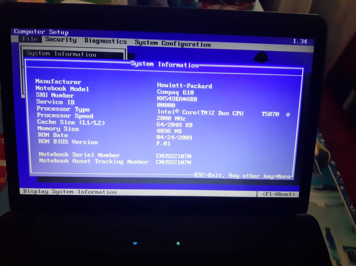 Laptop HP Compaq 610 Urgent