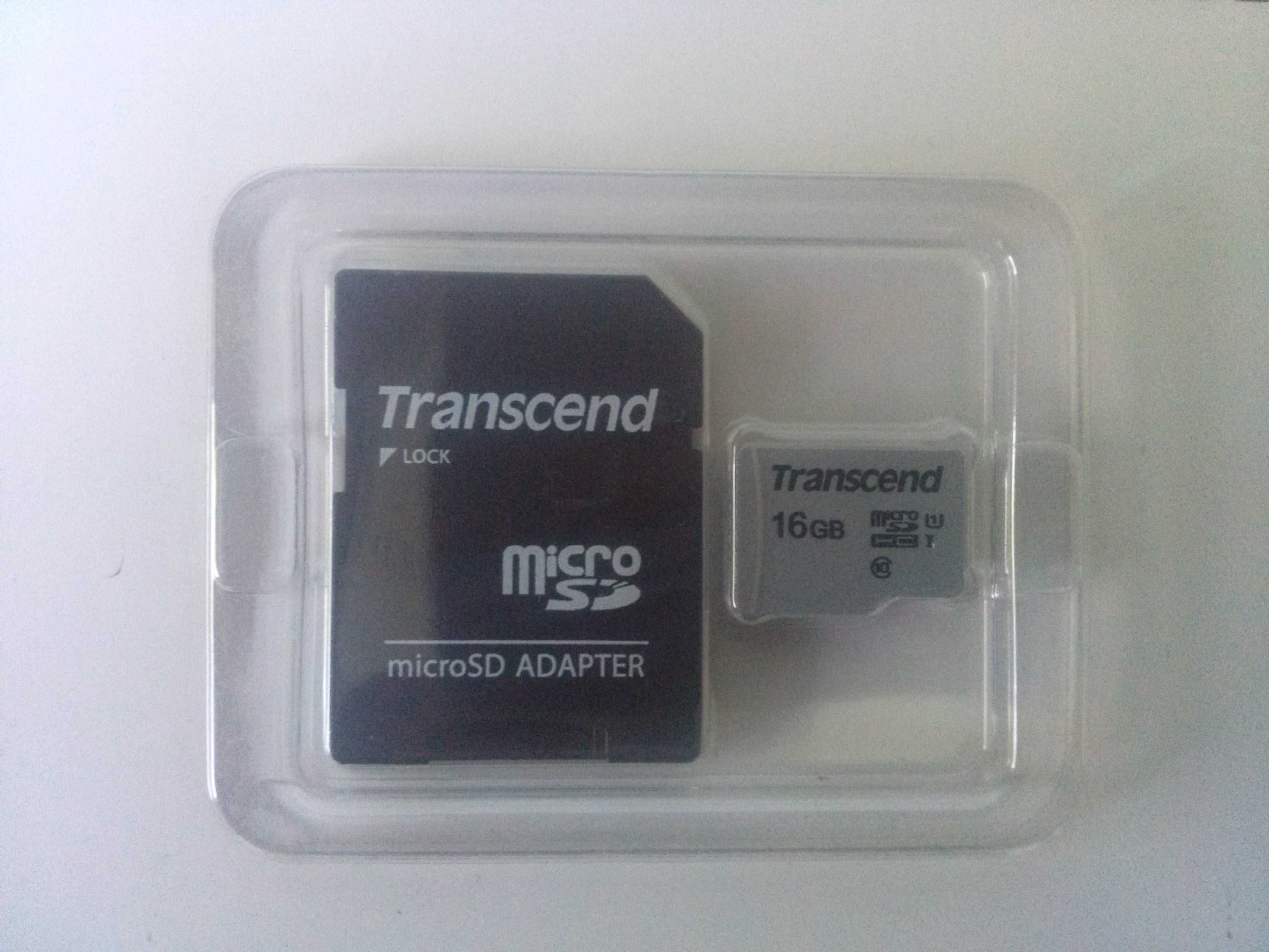 Flash card, Transcend, Adapter + microSD – 16 Gb